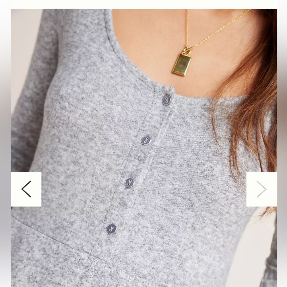 Anthropologie heathered gray knit comfort jumpsuit - Picture 3 of 9